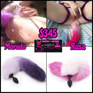 Plug con colita de zorro Fucsia /blanco